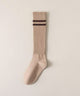 ラインリブハイソックス(23-25cm)/ベージュ