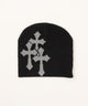 クロスジャガードニットキャップ/ブラック