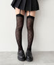 チェックシアーニーハイソックス(23-25cm)/ブラック