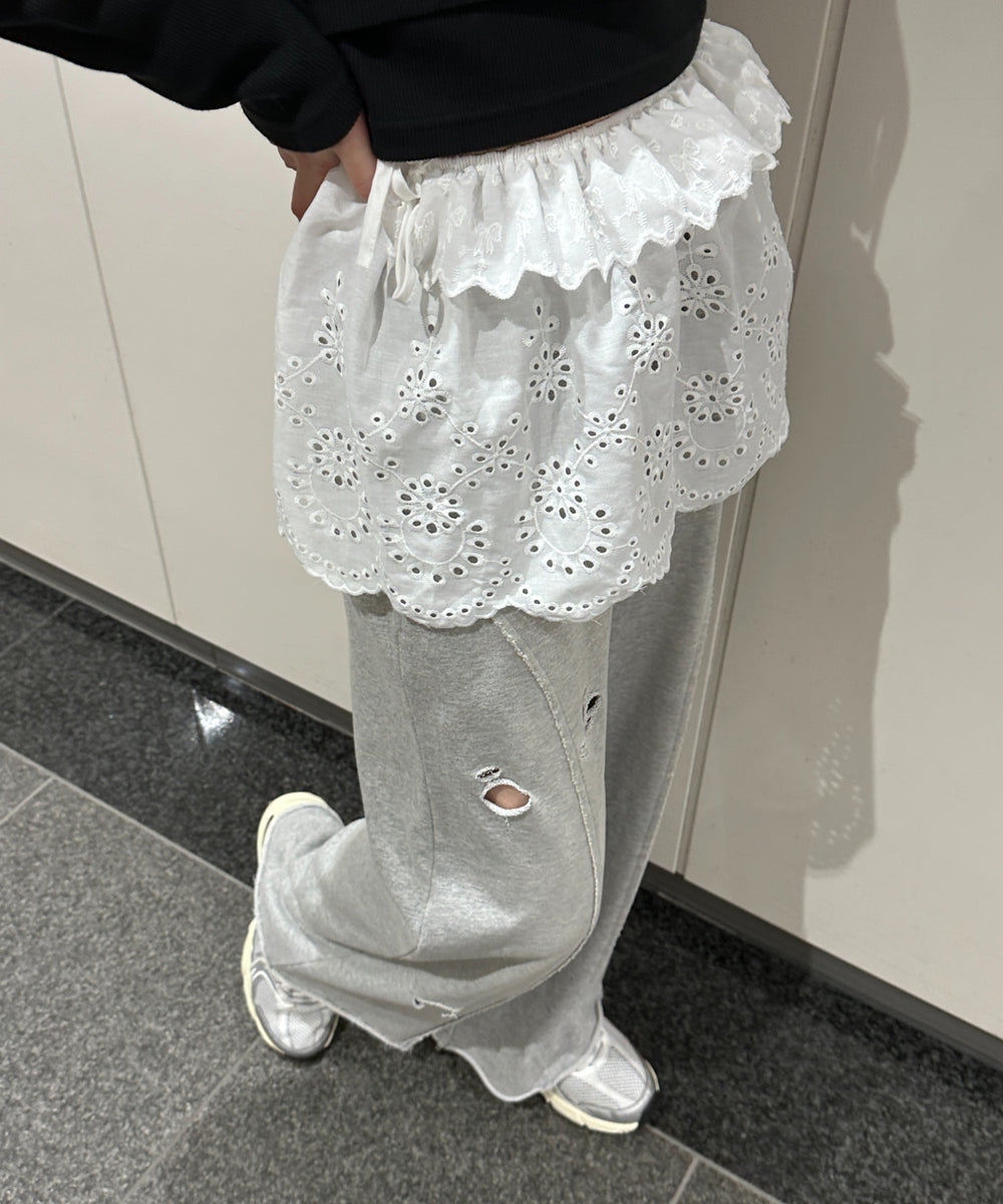 エンブロレースリボンスカート