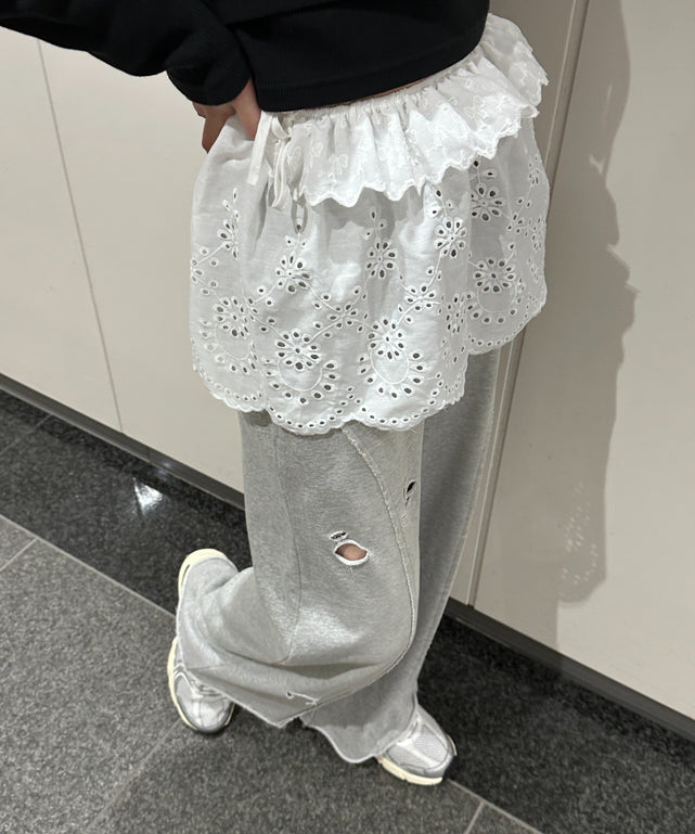 エンブロレースリボンスカート