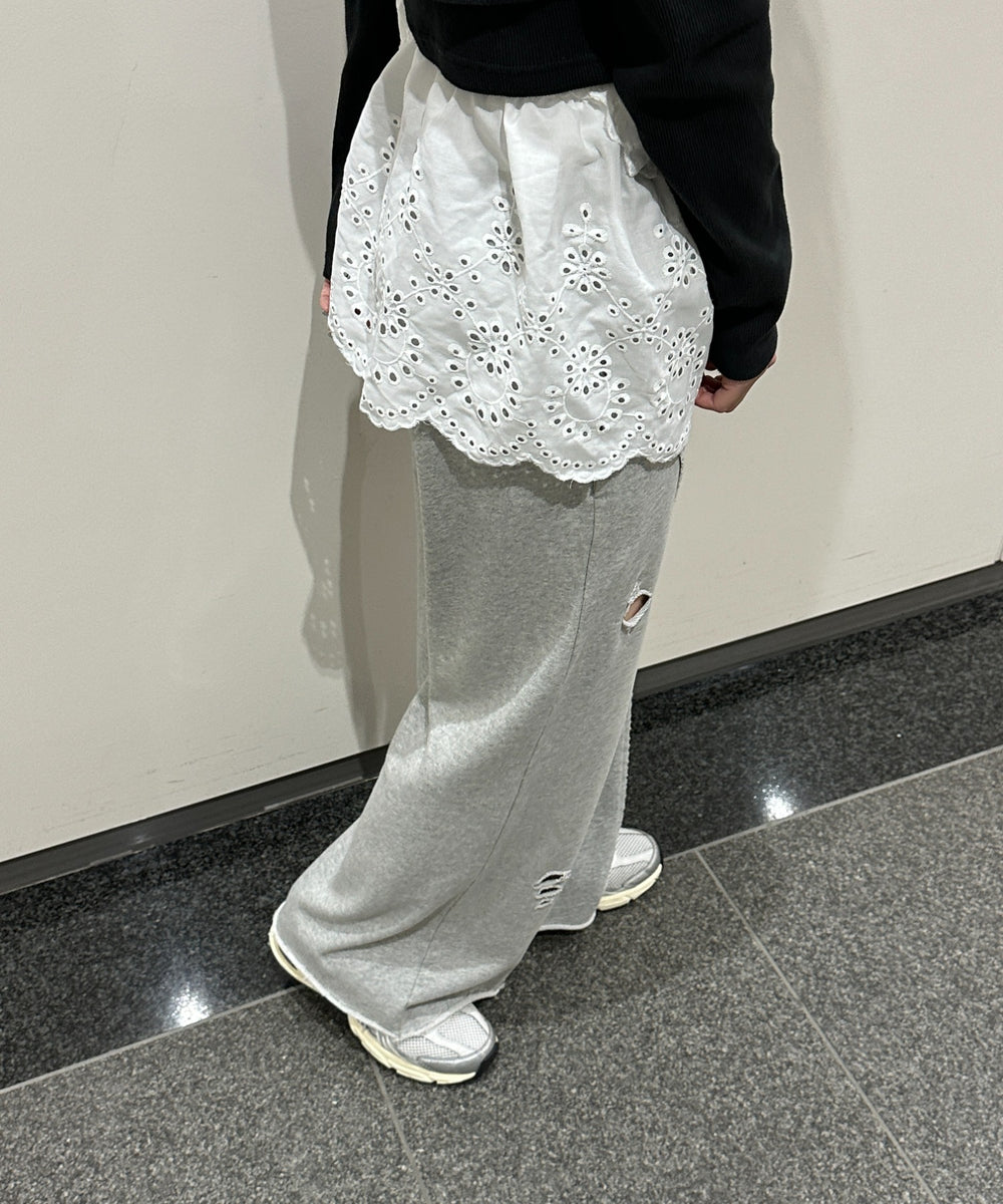 エンブロレースリボンスカート