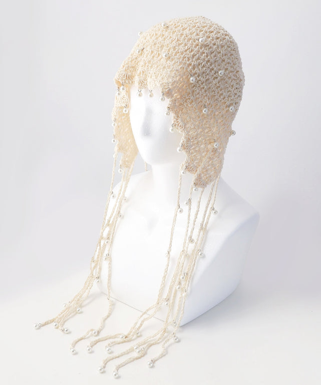 パールクロシェボンネット/オフホワイト