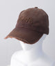 ロゴ刺繍ダメージピグメントキャップ/ブラウン