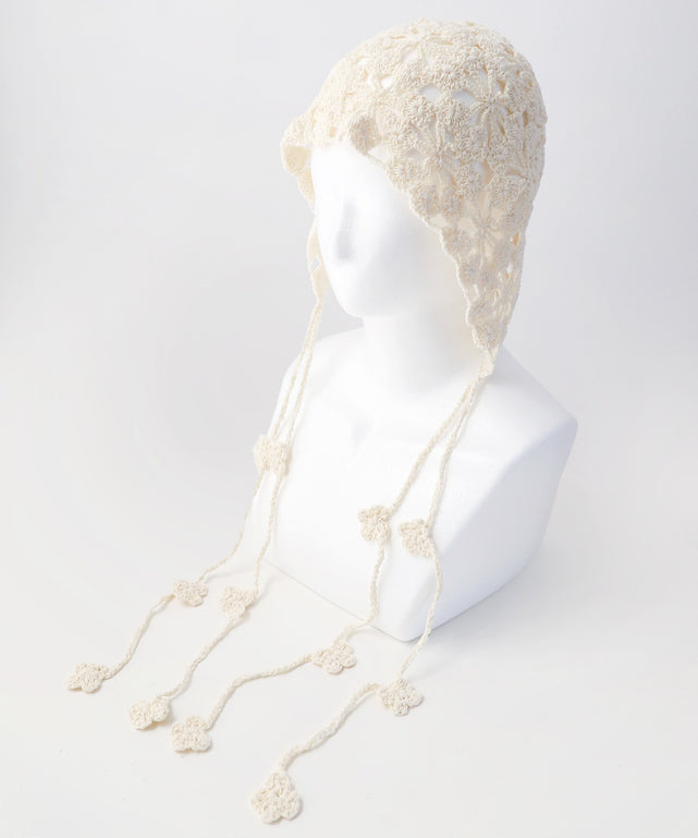 クロシェボンネット/オフホワイト