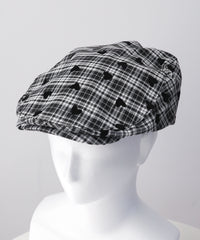 モチーフチェックハンチング