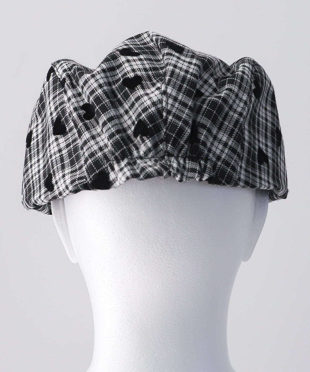 モチーフチェックハンチング