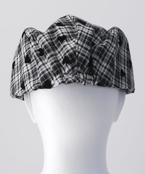 モチーフチェックハンチング