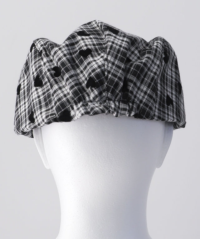 モチーフチェックハンチング