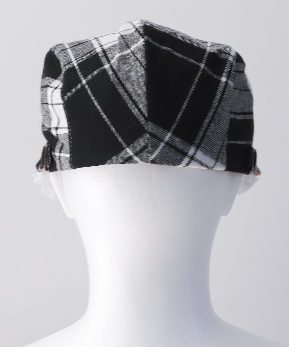 リボンフリルチェックハンチング