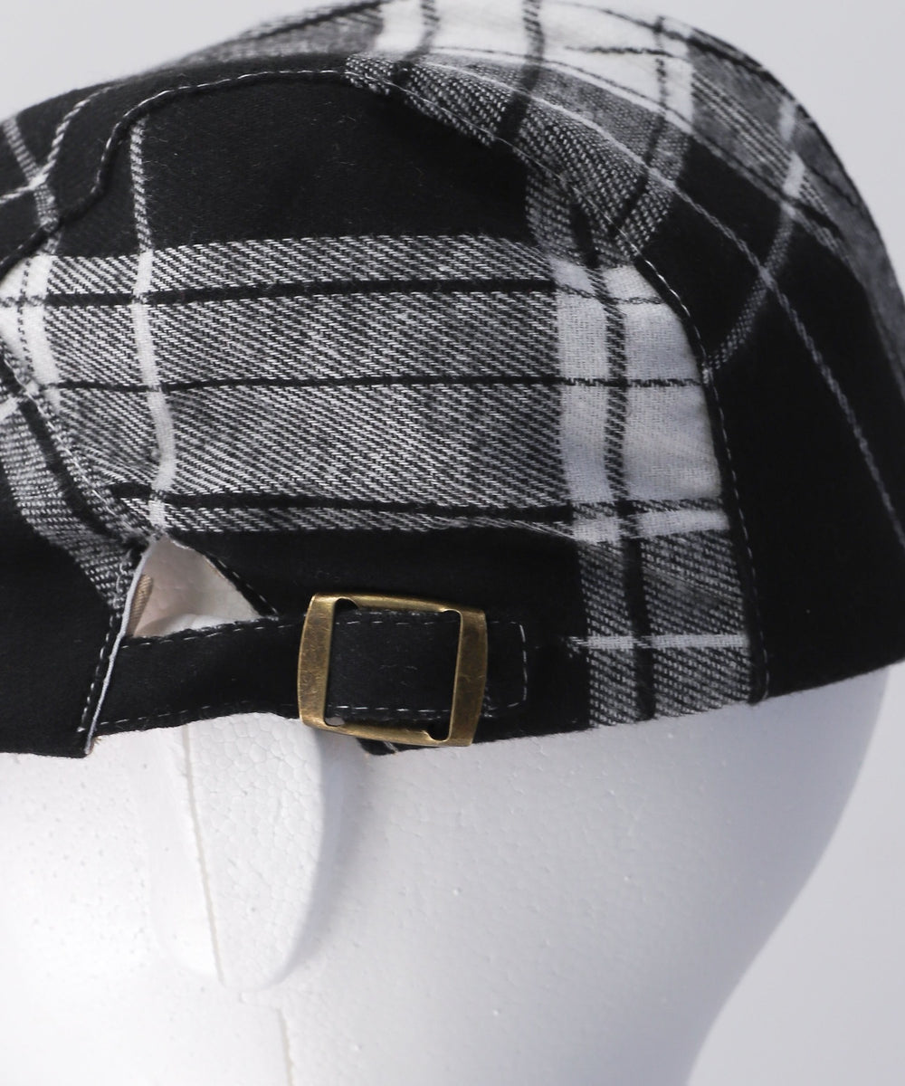 リボンフリルチェックハンチング