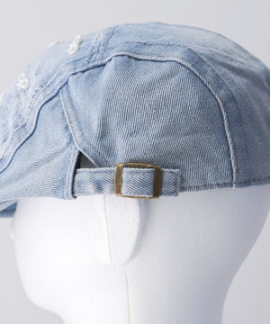 ビーズリボンデニムハンチング