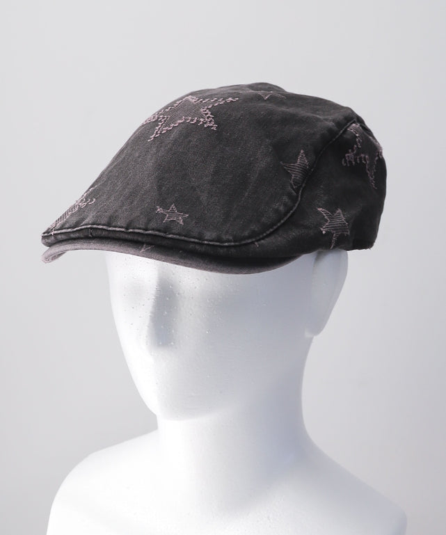 スター刺繍ピグメントハンチング/Lピンク