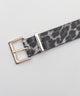 Lスクエアバックルレオパードベルト