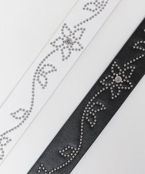 Lフラワーデザインスタッズベルト