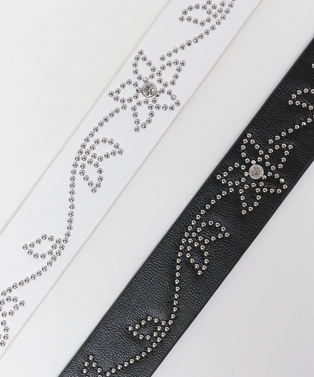 Lフラワーデザインスタッズベルト