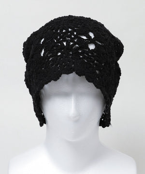 Lフラワークロシェニットキャップ