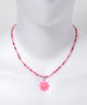 Lフラワーカラービーズネックレス/ピンク