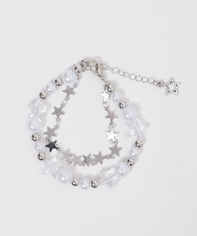 Lスターモチーフ2連ブレス/ホワイト