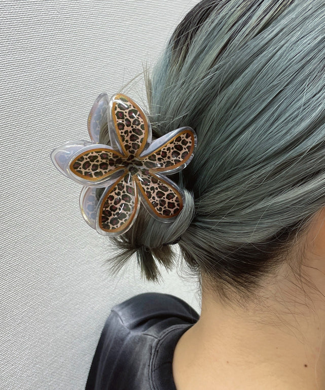 Lレオパードフラワーバンス2/ブラウン