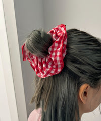 Lハートギンカムチェックシュシュ