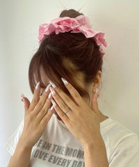 Lボリュームフリルシュシュ