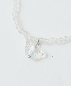 Lバタフライモチーフビーズネックレス