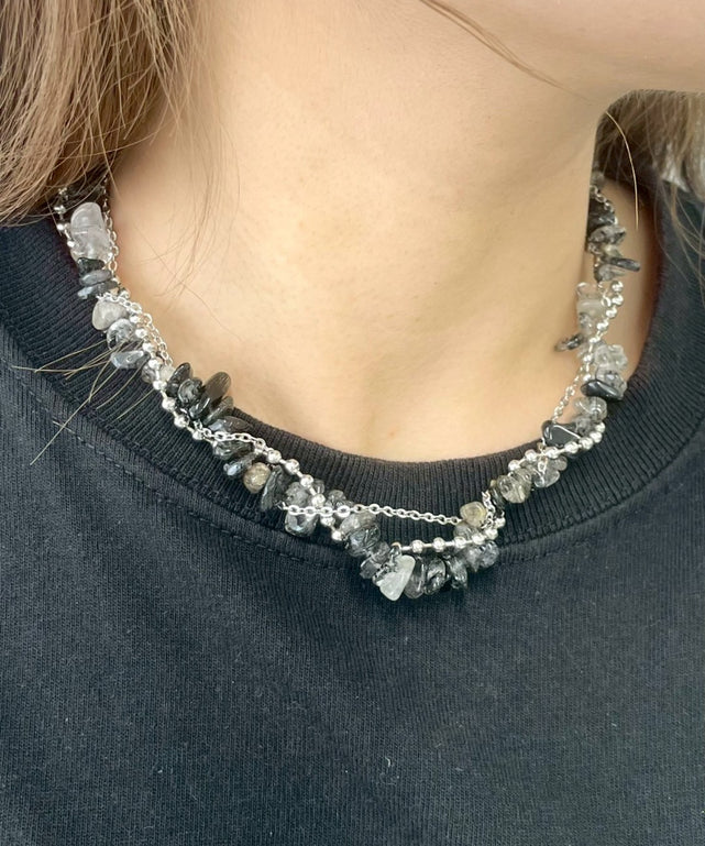 LMIXチェーンボリュームネックレス/ブラック