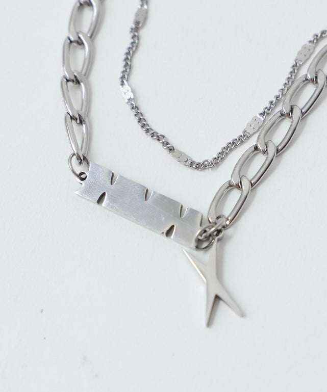 Lモチーフ2連ネックレス