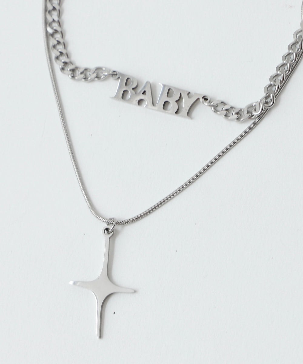 Lモチーフ2連ネックレス