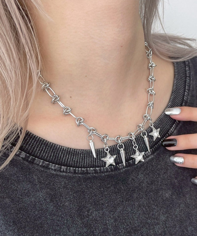 Lデザインチェーンモチーフネックレス/柄２