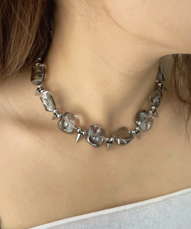 Lニュアンスストーンネックレス/柄１