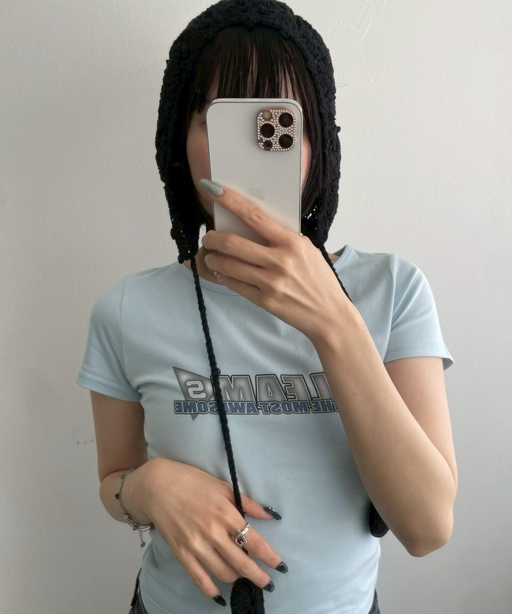 紐付きクロシェハット