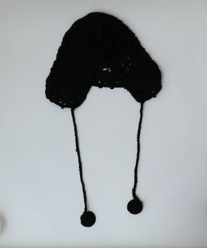 紐付きクロシェハット