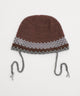 紐付きマルチボーダーハット/ブラウン