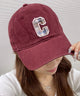 チェックロゴワンポイントキャップ/ワイン