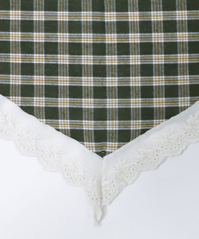 チェックレースラップスカート