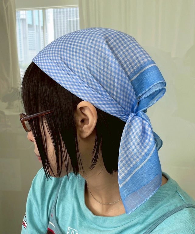 パターンバンダナ/ブルーチェック１