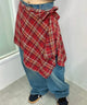 チェックラップスカート/レッド