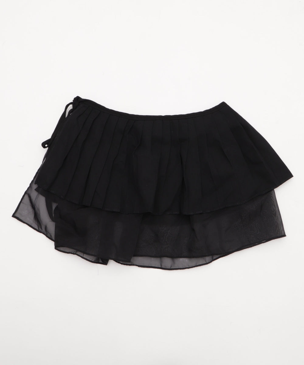 プリーツレイヤードラップスカート