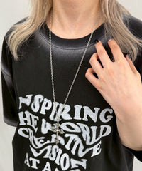 Lクロスモチーフロングチェーンネックレス