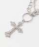 Lラインストーンクロスモチーフネックレス