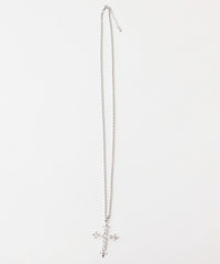 Lラインストーンクロスネックレス