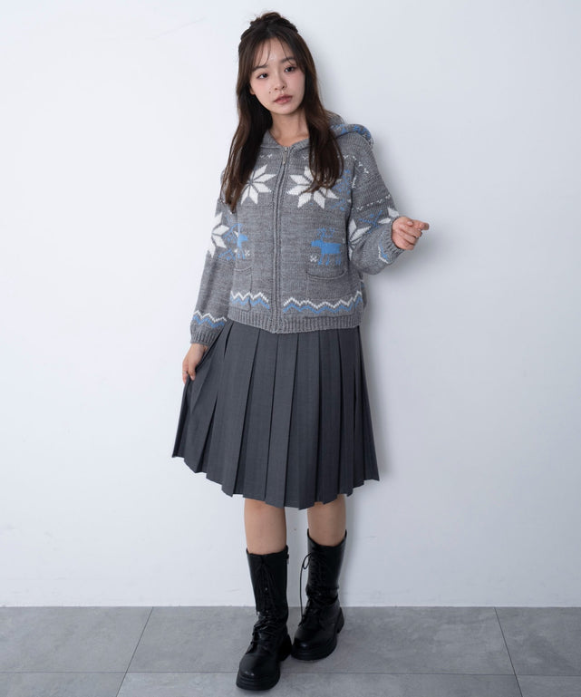 雪柄ZIPフードカーディガン｜WEGO（ウィゴー） – WEGO ONLINE STORE