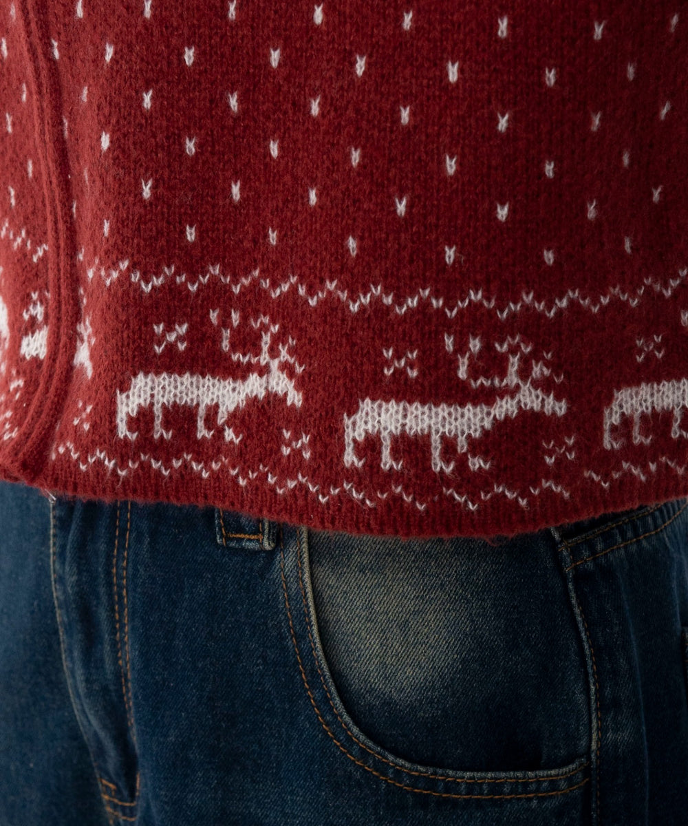 ユキガラダブルジップカーデ