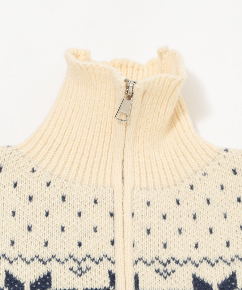 ユキガラダブルジップカーデ