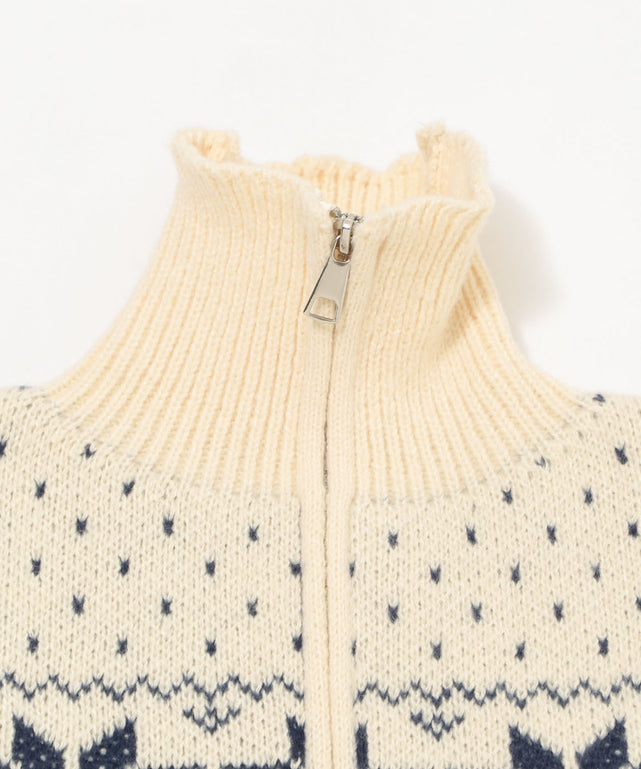 ユキガラダブルジップカーデ