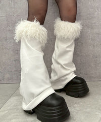 フェザーファー付きレッグカバー