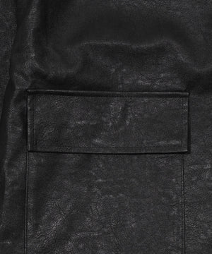 ファー襟付きPUブルゾン