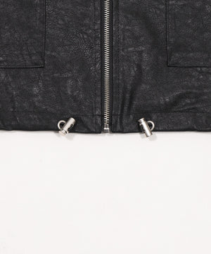 ファー襟付きPUブルゾン